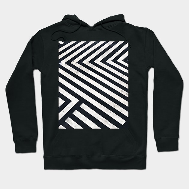 Photo of Black and White Stripes Street Floor Hoodie by TRK create